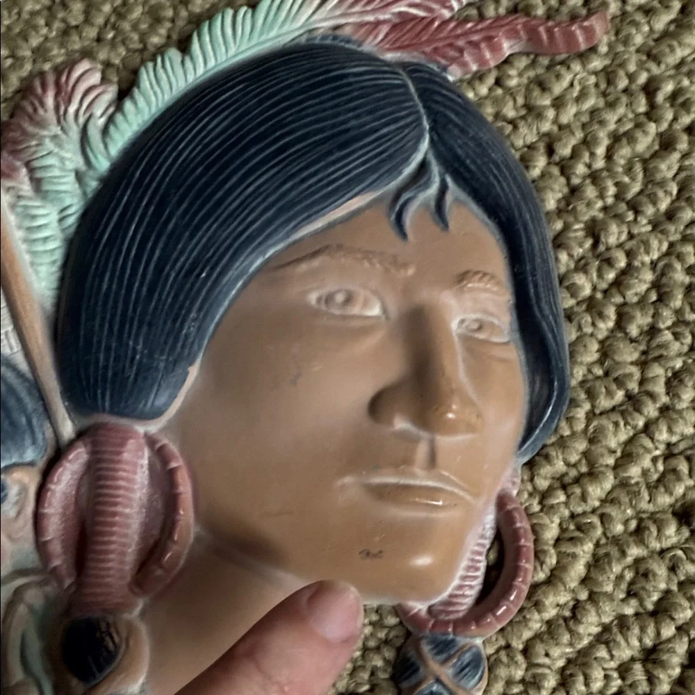 Vintage 1970's Sexton Native American Indian Metal Wall Hanging Set -some Wear